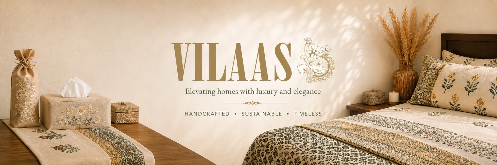 Vilaas, Elevating homes with luxury and elegance. Handcrafted · Sustainable · Timeless.
