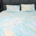 Aqua Marble Cotton Bed Sheet Set
