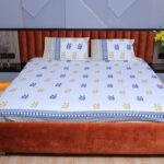 Golden Leaf Cotton Bedsheet Set