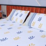 Golden Leaf Cotton Bedsheet Set - Image 5