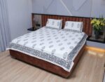 Monochrome Elegance Jute Bedsheet Set