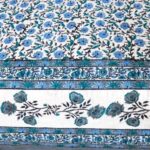 Blue Blossom Jute Bedsheet Set - Image 5