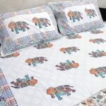 Multicolor Elephant Cotton Bedsheet Set
