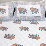 Multicolor Elephant Cotton Bedsheet Set - Image 2