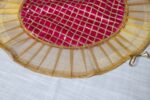 Checked Thali Cover with Organza Frill - Image 4